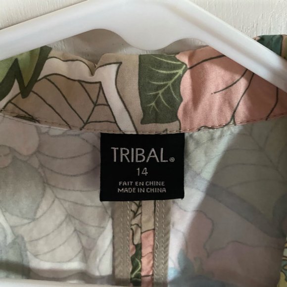 Tribal Pastel Floral Jacket women's Size 14 - Picture 2 of 2